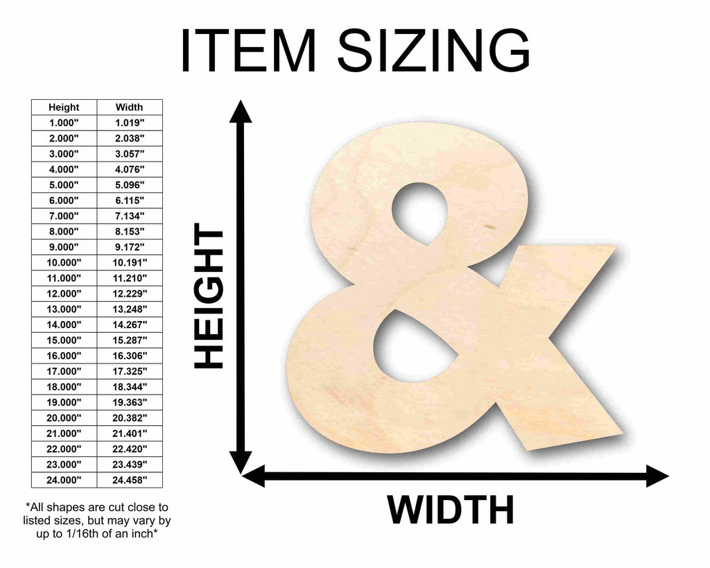 Unfinished Wood Block Symbol And - Craft - up to 46" DIY