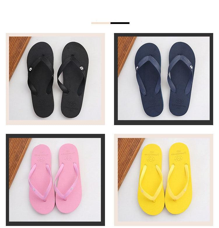 Simple Colors Comfortable Slippers Flip Flop Women Summer Fashion Casual Non-Slip Couple Flip Flops Breathable Beach Flip Flops For Women Summer Beach Slide Sandals