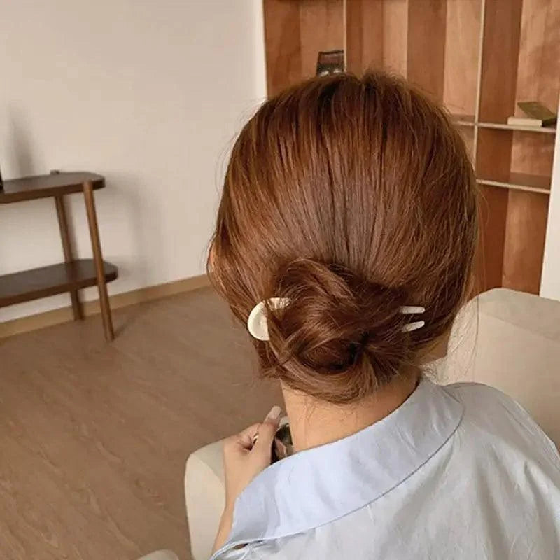 Simple Women Hair Stick Vintage Hair Clip Hairstyle U Shape Design Hairpin Girl Ponytail Hair Accessories