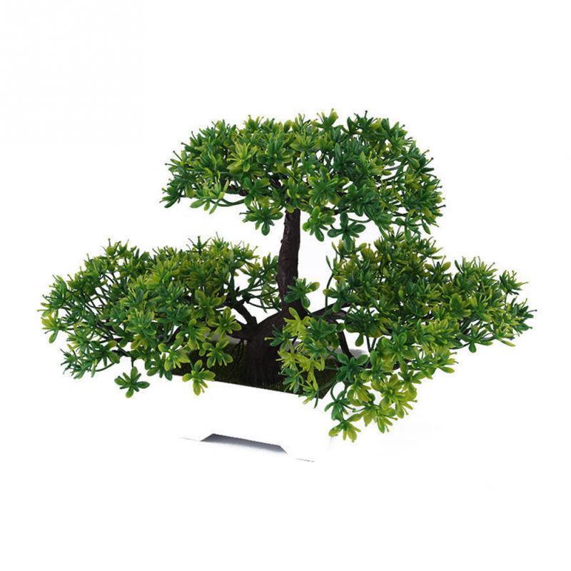 Simulation Lifelike Simple Potted Decor Artificial Bonsai Pine Tree Decorative Bonsai Ornaments Fake Gift Artificial Accessories Fake Flowers Arrangements for Home Decoration