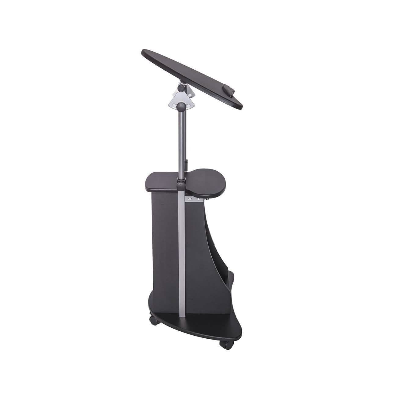 Sit-to-Stand Rolling Adjustable Laptop Cart with Storage