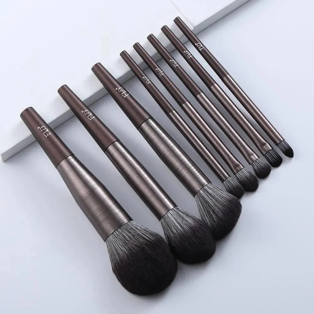 Sizzling 11/8pcs Natural Hair Green Makeup Brushes Foundation Powder Eyeshadow Eyebrow Brush Set Profesional Cosmetic Tool