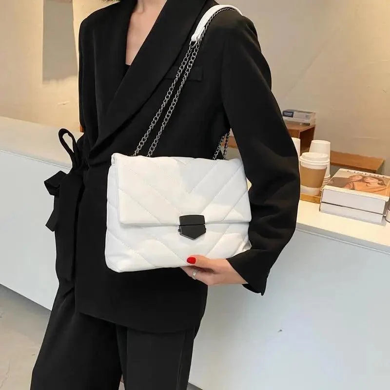 Sizzling Embroidery Thread Small PU Leather Crossbody Bags For Women And Girls Trending Female Shoulder Handbags