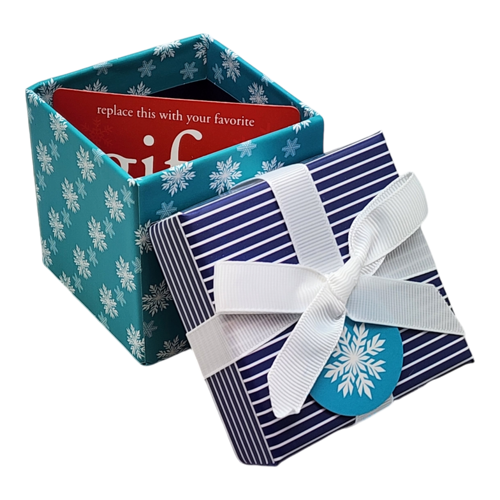Gift Box Cube for Gift Cards - 3" x 3" - Snowflake