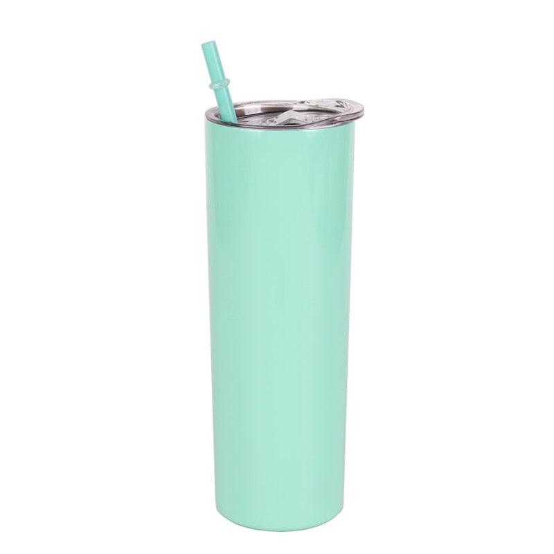 Skinny  Stainless Steel Thermos Water Bottle With Straw Insulated Cup Sealed Lid Colored Bachelorette Party  Double Wall Vacuum Insulated Tumbler Cup Reusable Slim Travel Mug with Cleaning Brush for Coffee Cold Hot Drinks
