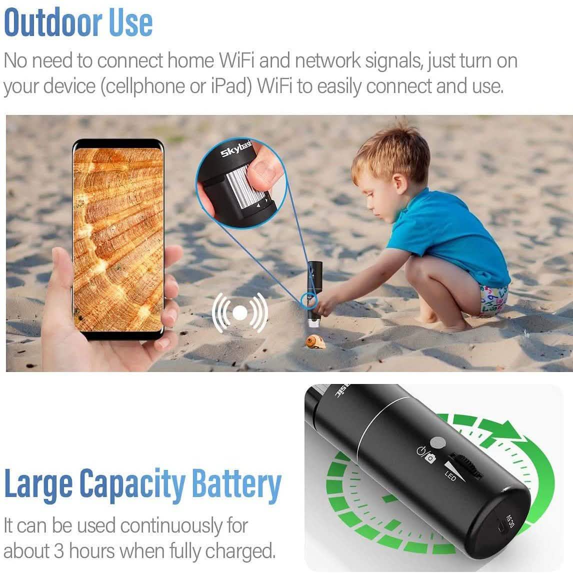 Skybasic 50X to 1000X WiFi Handheld Zoom Endoscopic Camera