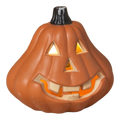 Lighted Halloween Pumpkin - 6 Inch - Wide