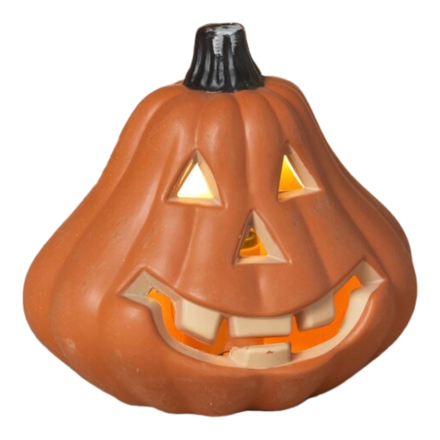 Lighted Halloween Pumpkin - 6 Inch - Wide