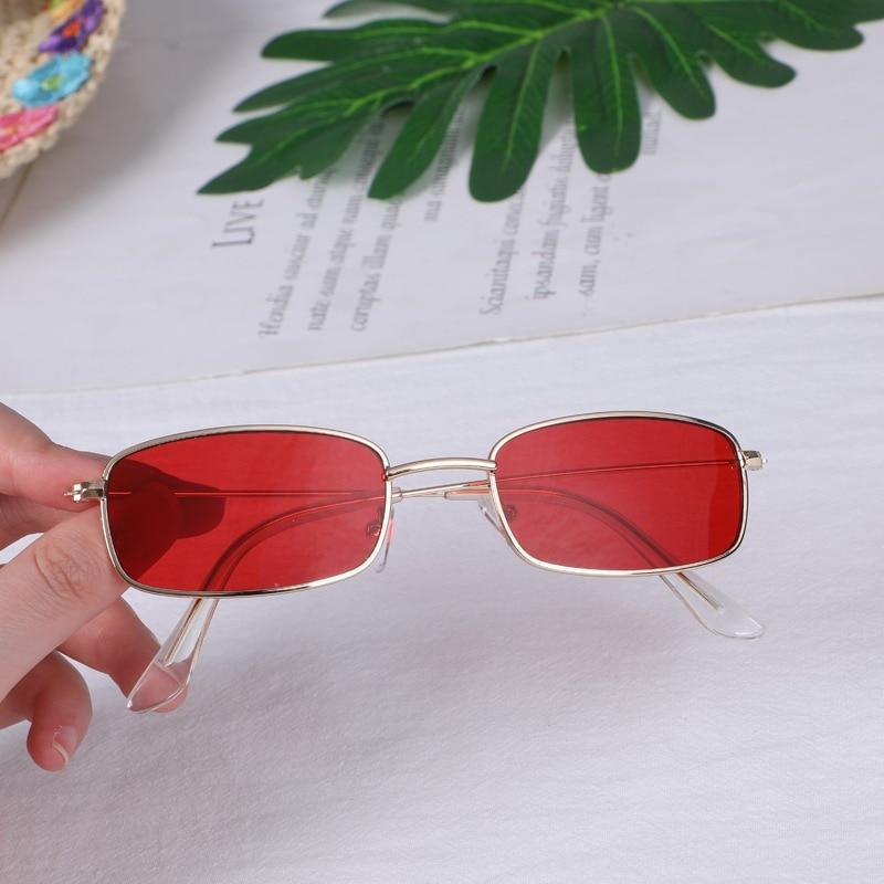 Slender Square Sunglasses Retro Metal Frame Square Sunglasses  Small Vintage & Retro Style Sunglasses Shades Of Rectangle Sunglasses For Women Classic Vintage & Metal Square Frame Sun Glasses Eyewear For Men & Women