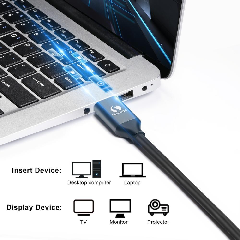 Slim And Flexible 1.4 8K HDR 60Hz 4K@144Hz 32.4Gbps DisplayPort Cable Adapter For PC Laptop TV Monitor Projector