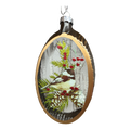 Glass Holiday Bird Design Ornament - Chickadee