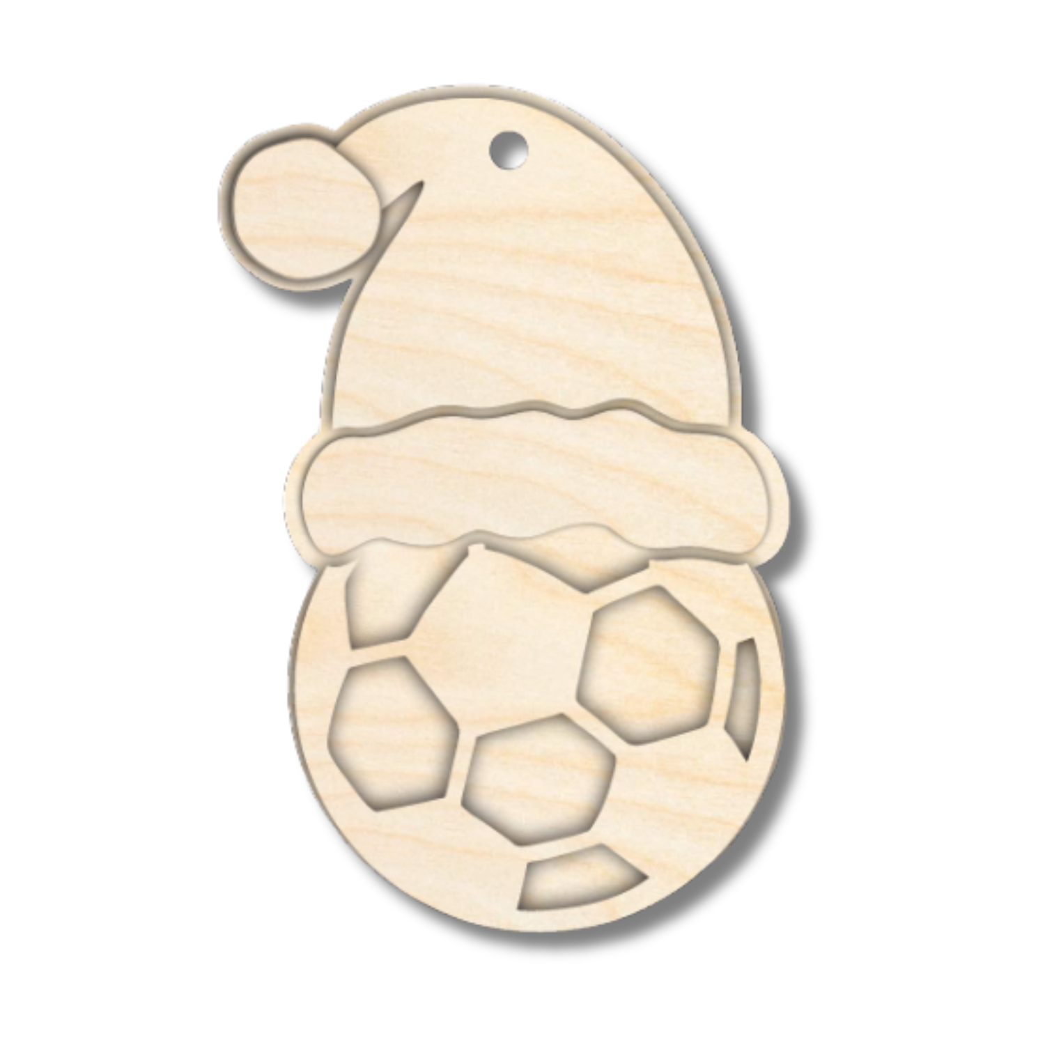 Unfinished Wood Layered Sports Christmas Ornaments | 10 Options | 5 Piece | 5" - 6" Tall | 1/8" Wood | Wood Craft DIY