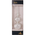 Glass 13 Inch Treetop Finial - Shiny Silver with Glitterlace