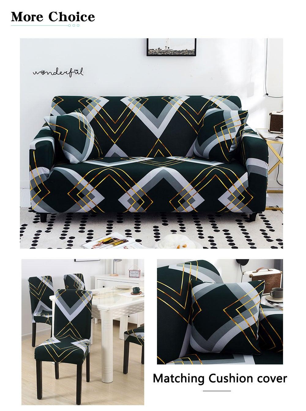 Sofa Covers Stripes Printed for Living Room Elastic Stretch Slipcover Sectional Corner Couch Covers 1/2/3/4-seater Sectional Sofa Covers L Shape Couch Slipcover 2pcs Stretch Elastic L-Type Chaise Sofa Couch Furniture Protector for Living Room