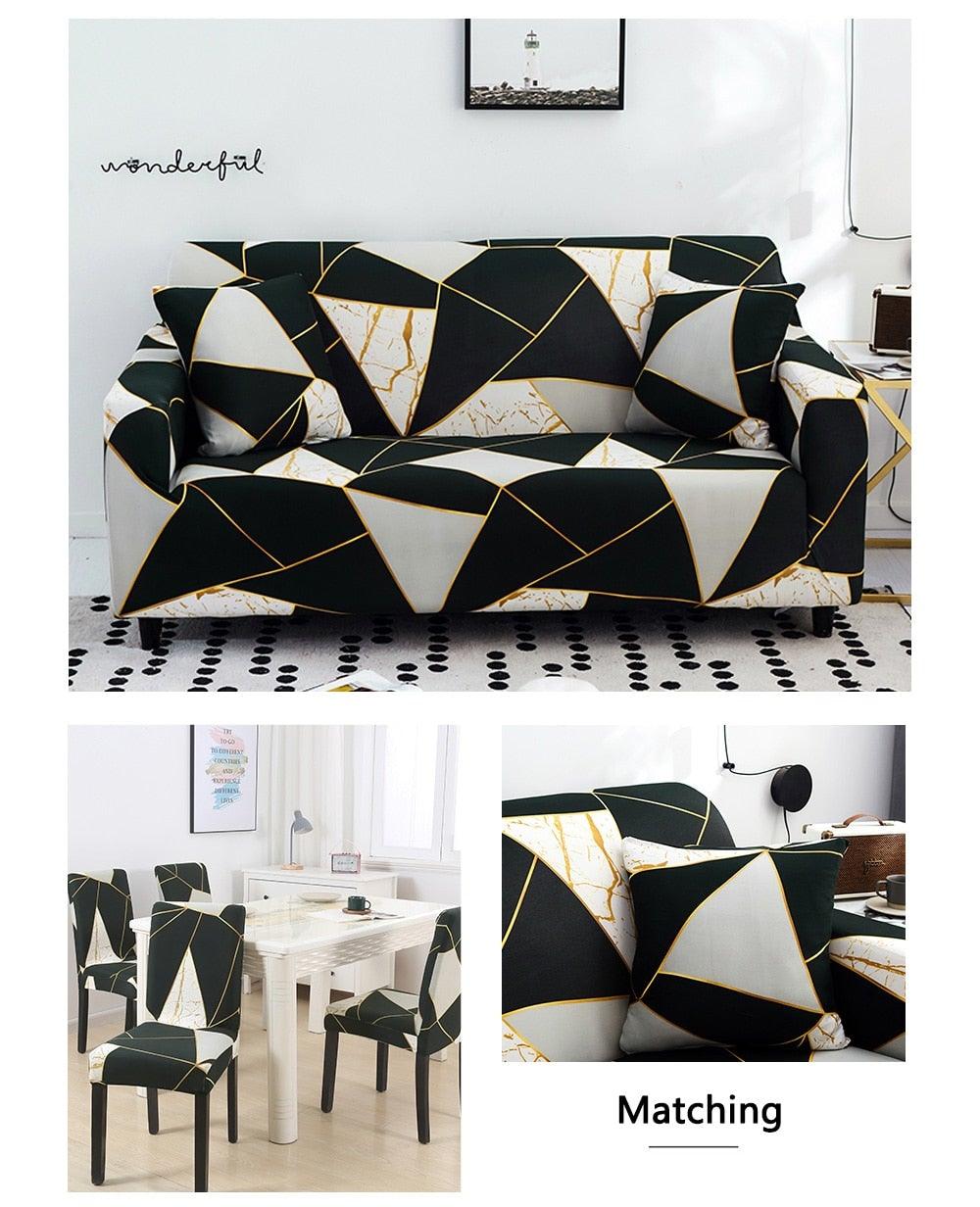 Sofa Covers Stripes Printed for Living Room Elastic Stretch Slipcover Sectional Corner Couch Covers 1/2/3/4-seater Sectional Sofa Covers L Shape Couch Slipcover 2pcs Stretch Elastic L-Type Chaise Sofa Couch Furniture Protector for Living Room