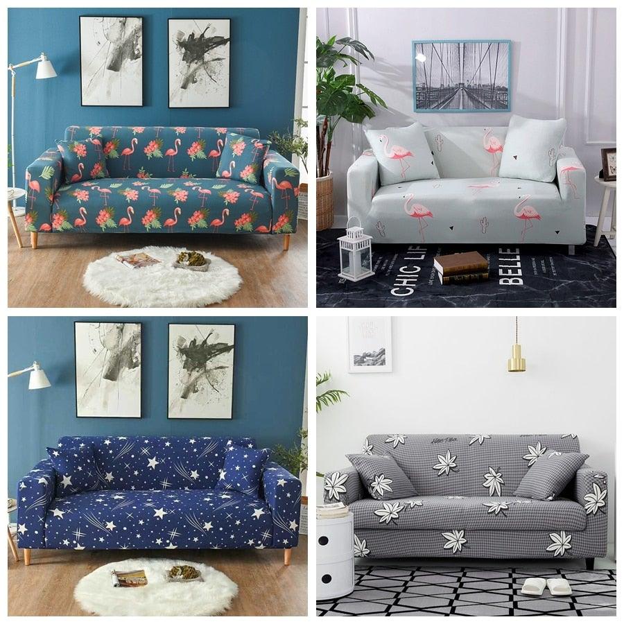 Sofa Covers Stripes Printed for Living Room Elastic Stretch Slipcover Sectional Corner Couch Covers 1/2/3/4-seater Sectional Sofa Covers L Shape Couch Slipcover 2pcs Stretch Elastic L-Type Chaise Sofa Couch Furniture Protector for Living Room