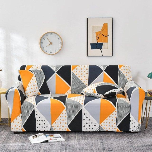 Sofa Covers Stripes Printed for Living Room Elastic Stretch Slipcover Sectional Corner Couch Covers 1/2/3/4-seater Sectional Sofa Covers L Shape Couch Slipcover 2pcs Stretch Elastic L-Type Chaise Sofa Couch Furniture Protector for Living Room