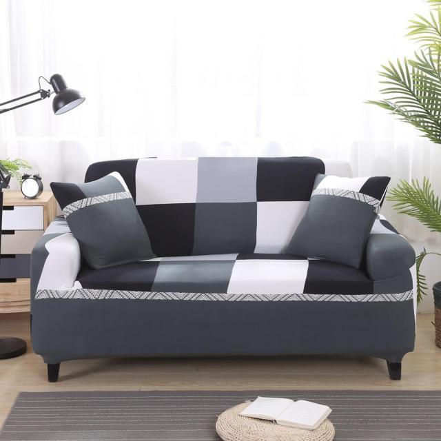 Sofa Covers Stripes Printed for Living Room Elastic Stretch Slipcover Sectional Corner Couch Covers 1/2/3/4-seater Sectional Sofa Covers L Shape Couch Slipcover 2pcs Stretch Elastic L-Type Chaise Sofa Couch Furniture Protector for Living Room