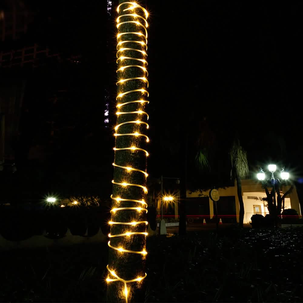 Solar Panel Powered 75.5 Ft. Warm White Rope String Fairy Lights