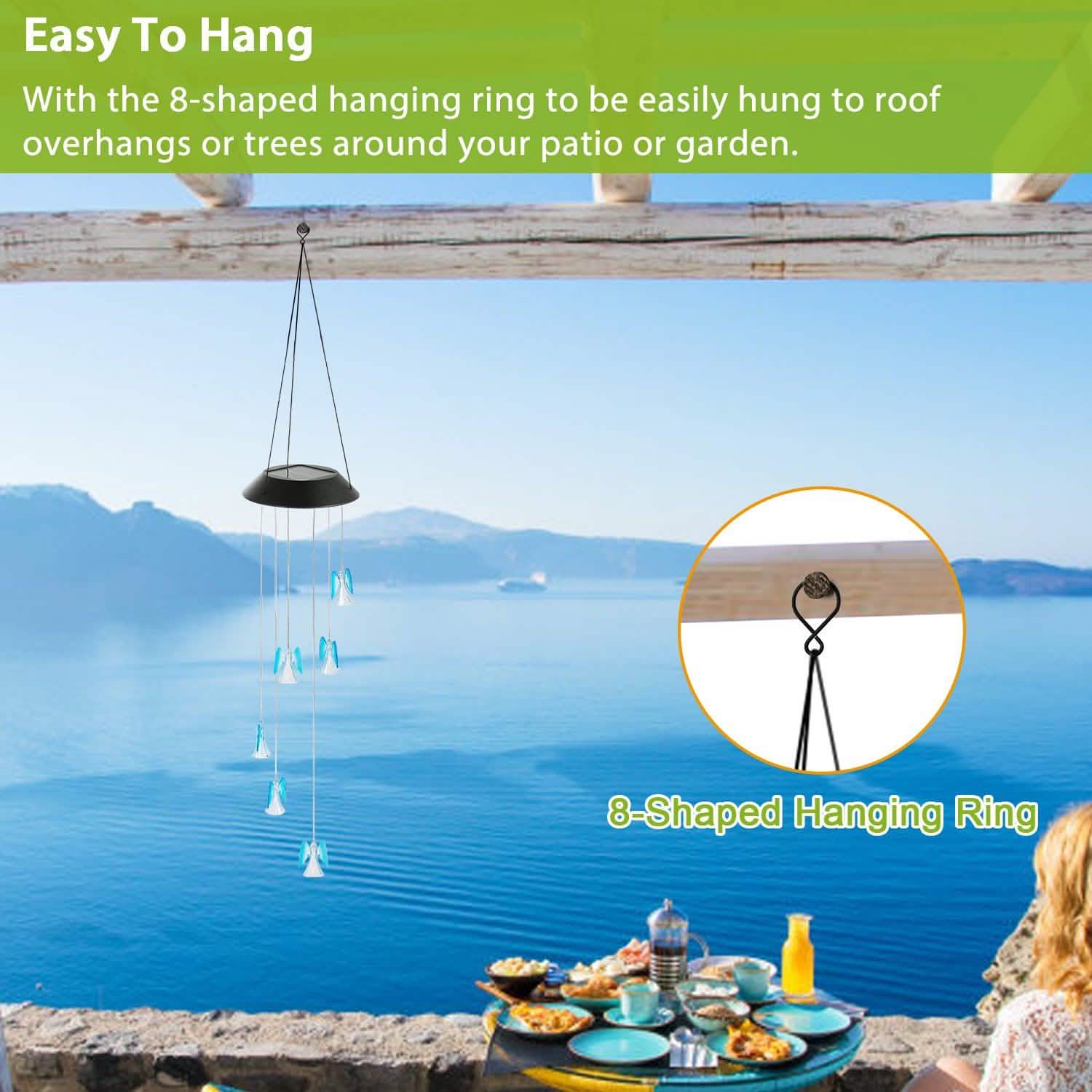 Solar Powered Angel Lights Wind Chimes LED Color Changing