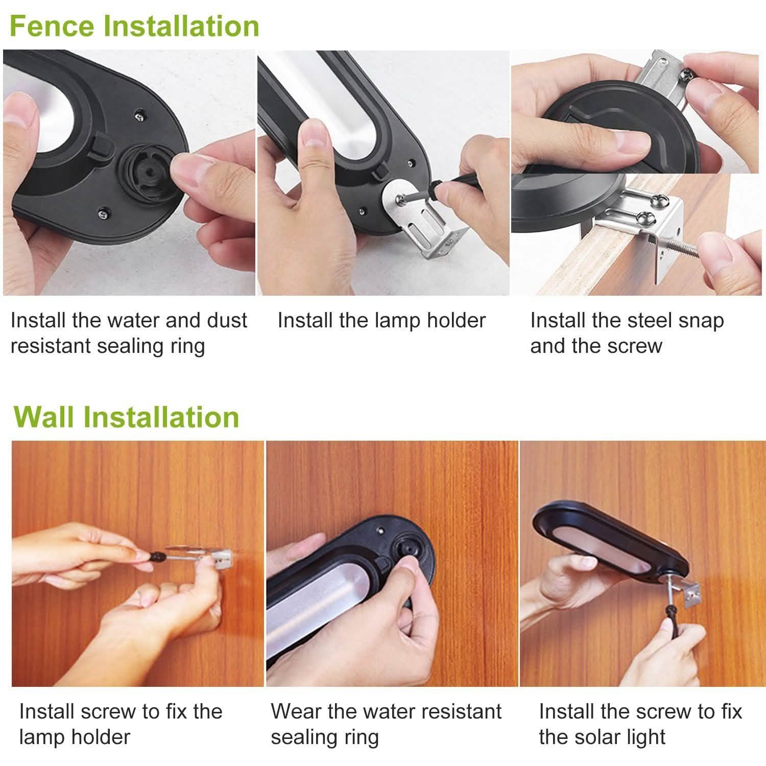 Solar Wall Light Outdoor 18 LED's Dusk to Dawn Fence Lamp