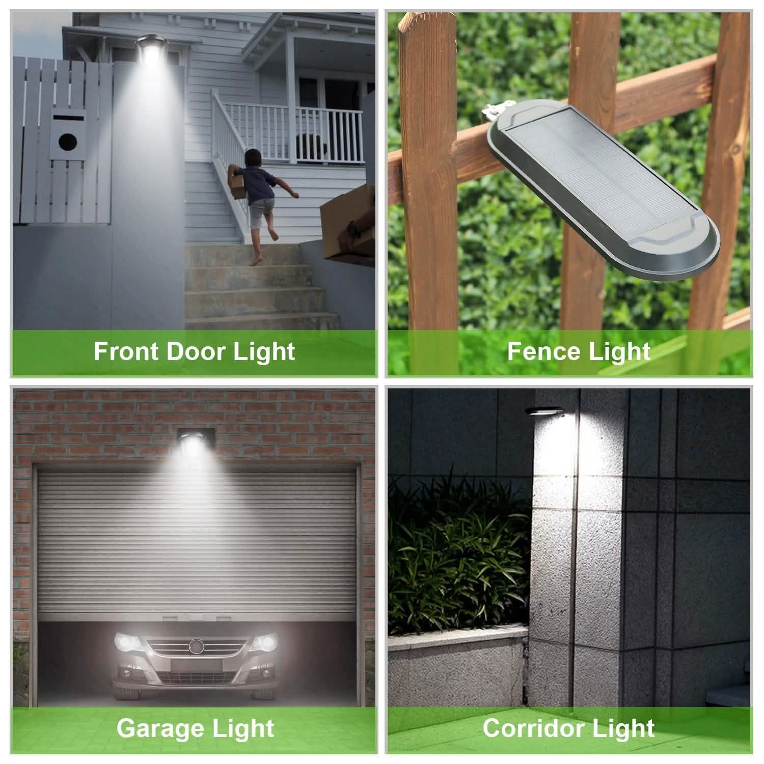 Solar Wall Light Outdoor 18 LED's Dusk to Dawn Fence Lamp