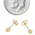 Solid 14K Gold Ball Studs - Assorted Sizes