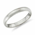 Solid 14K White Gold 3mm Comfort Fit Wedding Band Ring