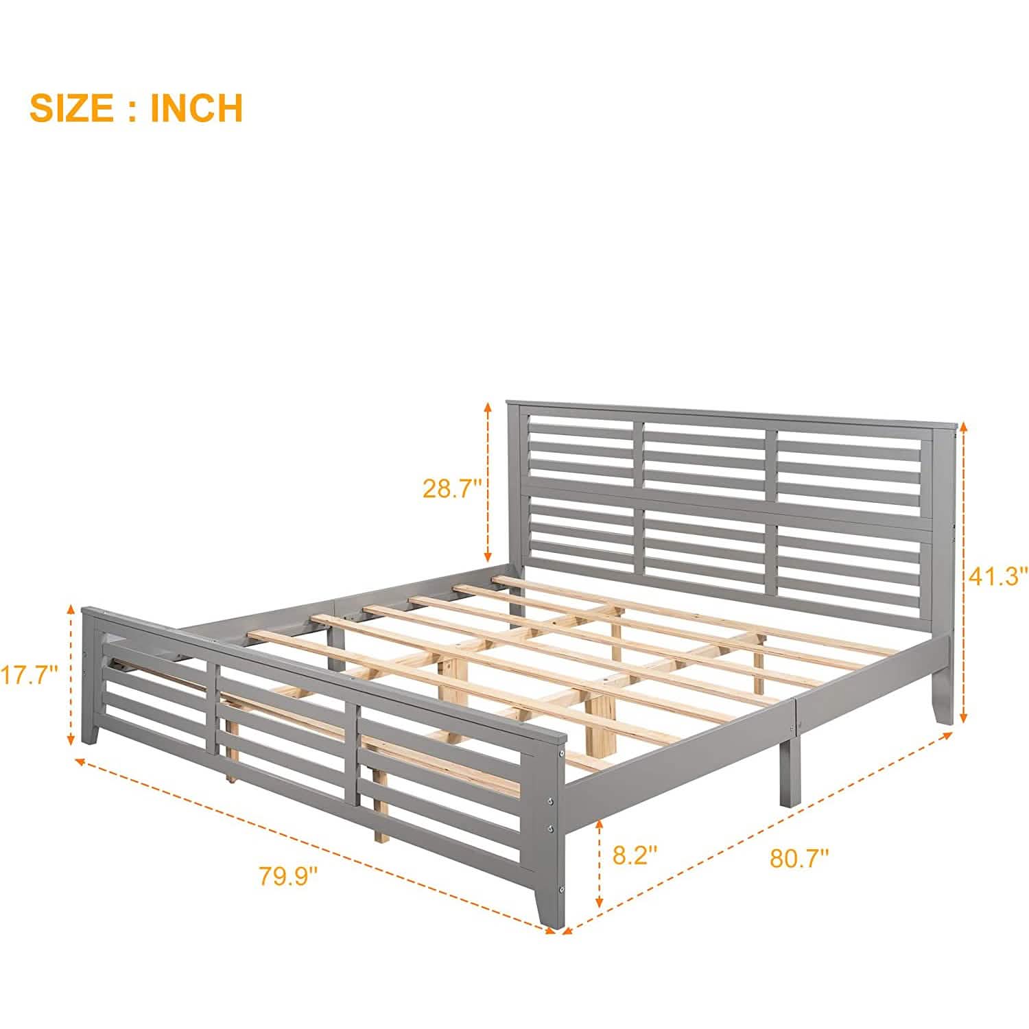 Solid Wood Platform Bed Frame