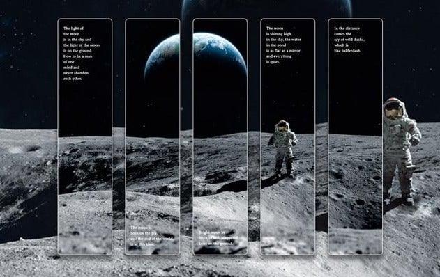 Space Tour Series Bookmark PVC Reading Book Mark Dusk Moon Book Page Marker Stationery Supplies Bookmarks Creative Colored Bookmarks For Teacher Student Kids Classroom School Office Stationery Supply Beautiful Space Bookmarks