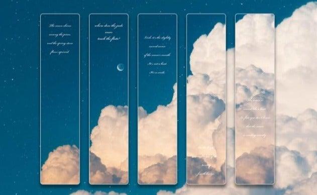 Space Tour Series Bookmark PVC Reading Book Mark Dusk Moon Book Page Marker Stationery Supplies Bookmarks Creative Colored Bookmarks For Teacher Student Kids Classroom School Office Stationery Supply Beautiful Space Bookmarks