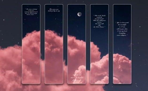 Space Tour Series Bookmark PVC Reading Book Mark Dusk Moon Book Page Marker Stationery Supplies Bookmarks Creative Colored Bookmarks For Teacher Student Kids Classroom School Office Stationery Supply Beautiful Space Bookmarks