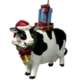Christmas Cow with Peppermint Stick Ornament