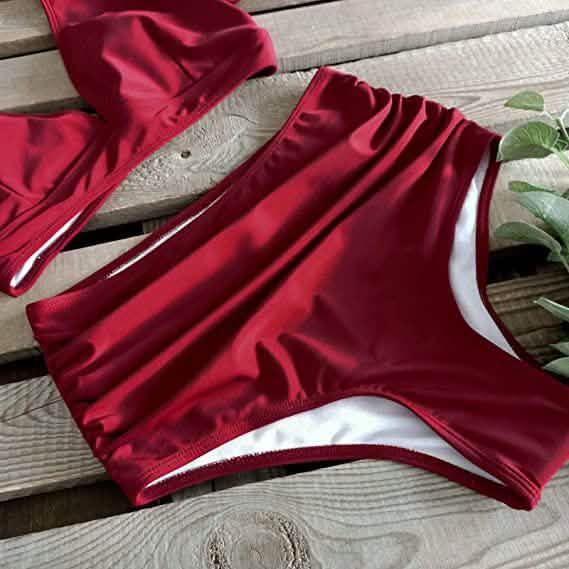 Sporlike Women Ruffle High Waist Swimsuit