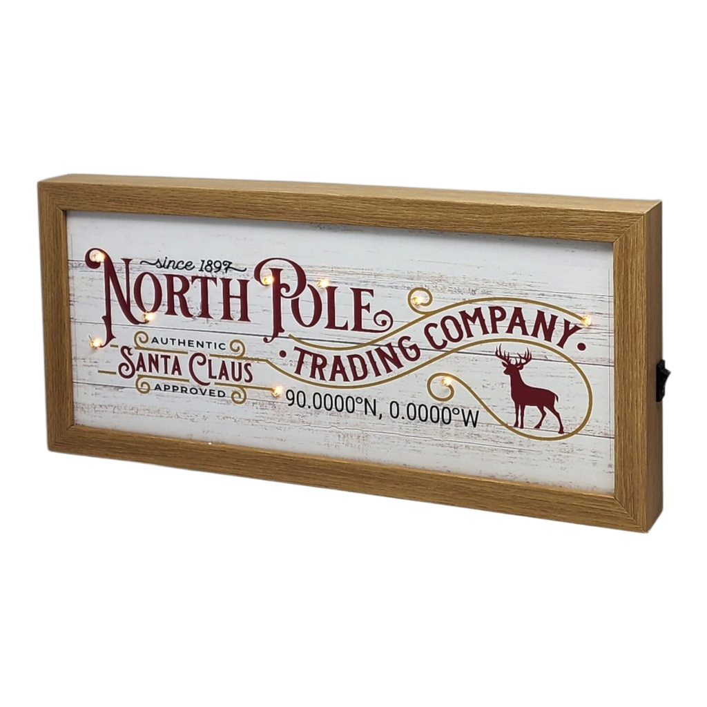 North Pole Trading Company Lighted Sign