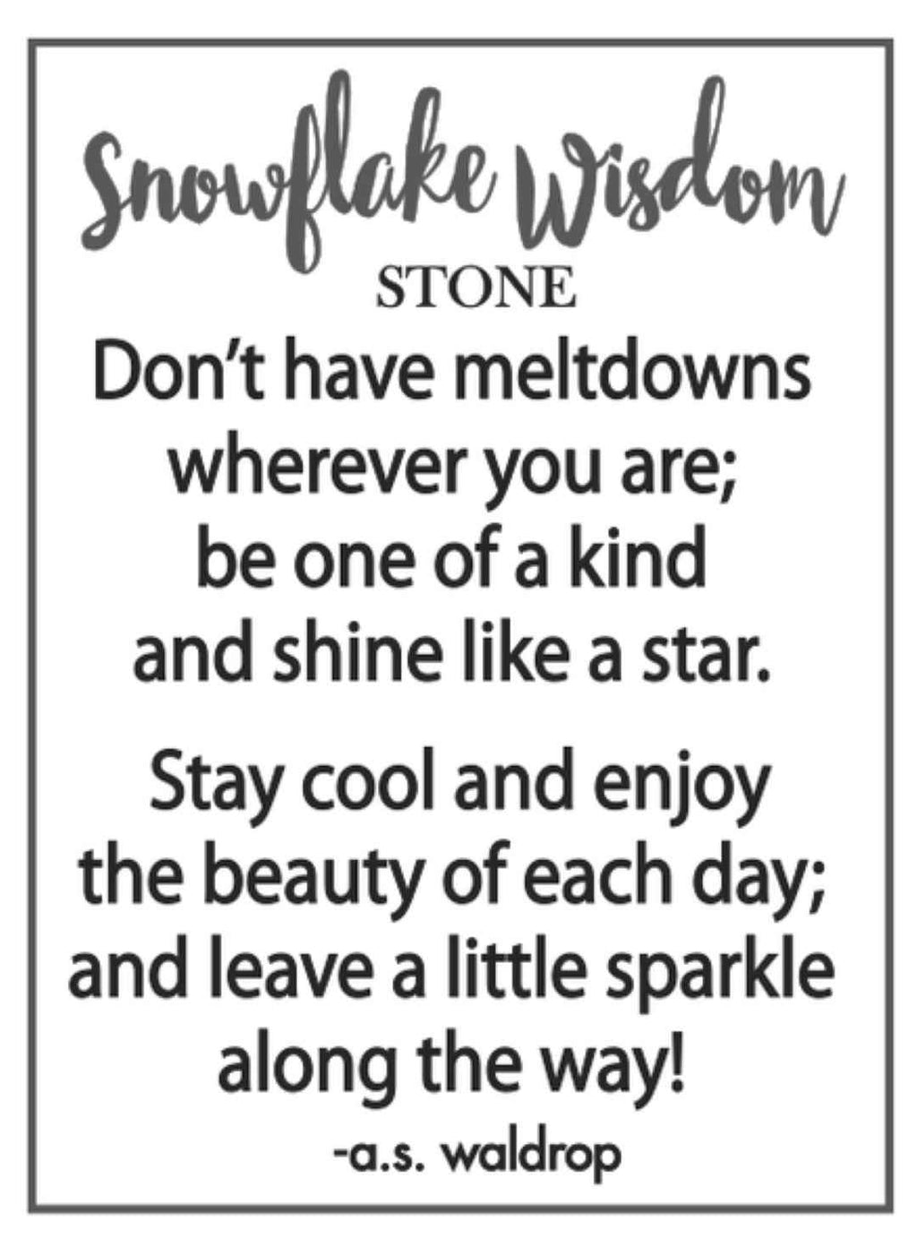 Snowflake Wisdom Stone