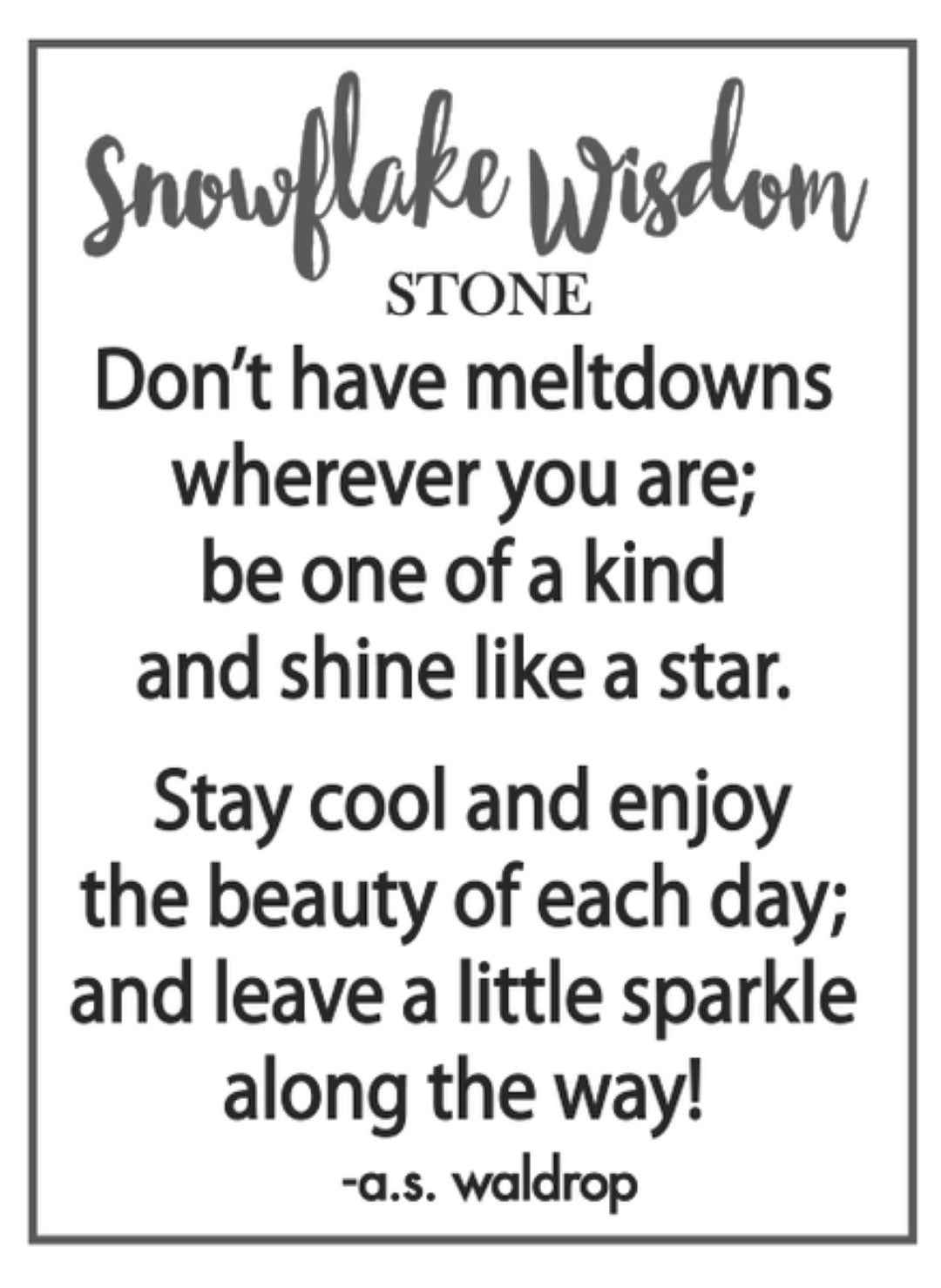 Snowflake Wisdom Stone
