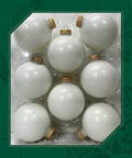 Porcelain White 25/8" (67mm) Glass Ball - 8 Piece Set