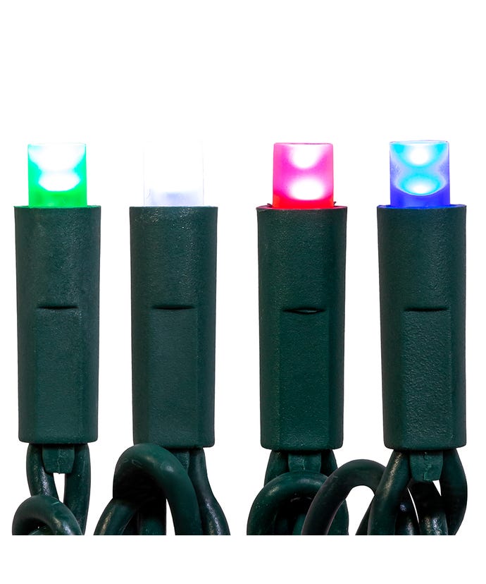 50-Light 5mm Multi-Color Frost LED Green Wire Light Set