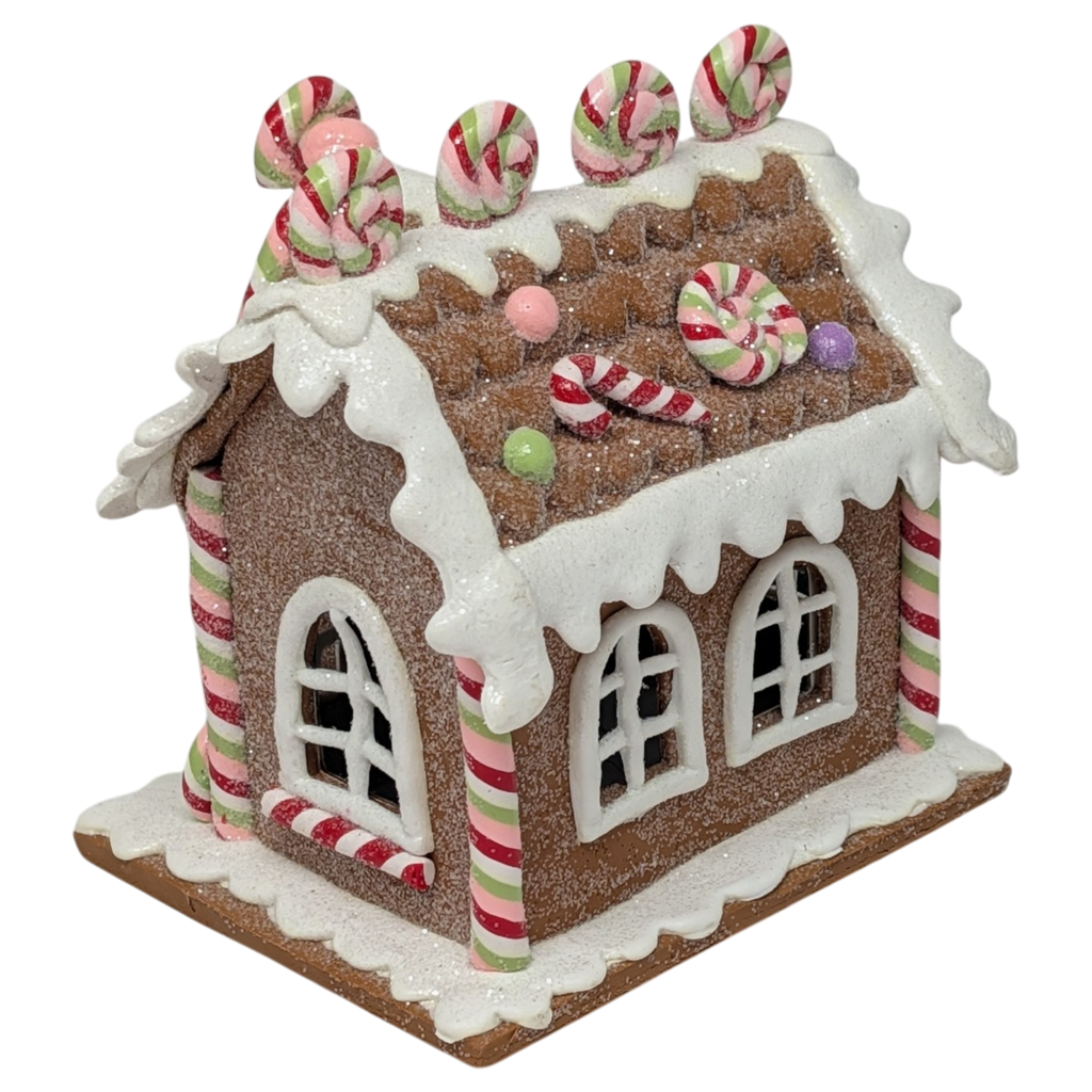Lighted Mini Gingerbread House - 4.5 inch - Pinwheel