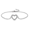 Sterling Silver CZ Heart Bracelet