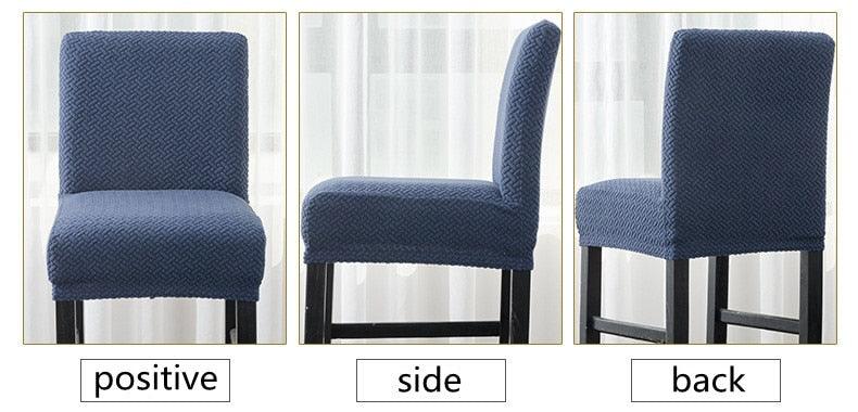 Stretch High-Hoot Bar Stool Chair Cover Polar Fleece Solid Color Bar Cafe Front Desk Restaurant Wedding Chair Protective Cover Stretch Chair Cover For Dining Room Elastic Material Slipcover For Office Chair