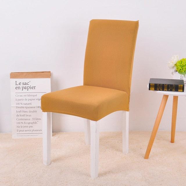 Stretch Spandex Chair Cover For Dining Room Wedding Party Elastic Multifunctional Dining Furniture Covers Home Decor Solid Color  Washable Chair Protector Cover For Kitchen Dining Room Chairs And Living Room