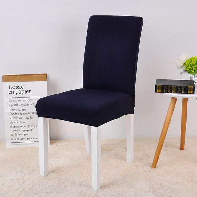 Stretch Spandex Chair Cover For Dining Room Wedding Party Elastic Multifunctional Dining Furniture Covers Home Decor Solid Color  Washable Chair Protector Cover For Kitchen Dining Room Chairs And Living Room