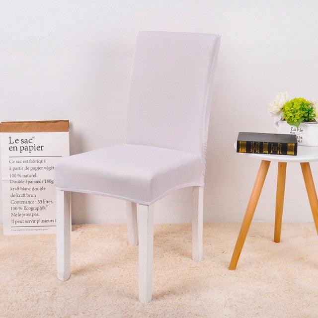 Stretch Spandex Chair Cover For Dining Room Wedding Party Elastic Multifunctional Dining Furniture Covers Home Decor Solid Color  Washable Chair Protector Cover For Kitchen Dining Room Chairs And Living Room