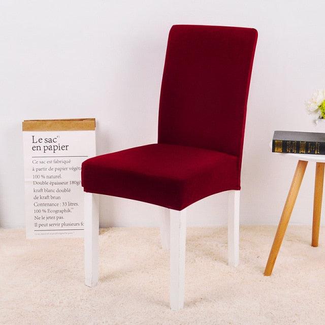 Stretch Spandex Chair Cover For Dining Room Wedding Party Elastic Multifunctional Dining Furniture Covers Home Decor Solid Color  Washable Chair Protector Cover For Kitchen Dining Room Chairs And Living Room