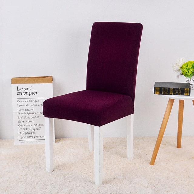 Stretch Spandex Chair Cover For Dining Room Wedding Party Elastic Multifunctional Dining Furniture Covers Home Decor Solid Color  Washable Chair Protector Cover For Kitchen Dining Room Chairs And Living Room