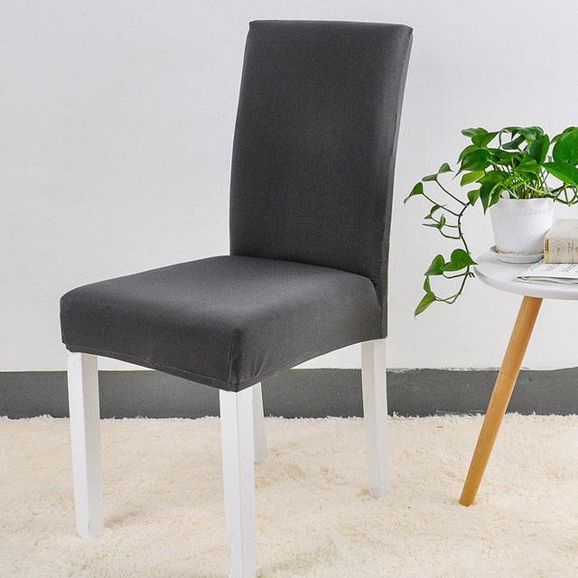 Stretch Spandex Chair Cover For Dining Room Wedding Party Elastic Multifunctional Dining Furniture Covers Home Decor Solid Color  Washable Chair Protector Cover For Kitchen Dining Room Chairs And Living Room