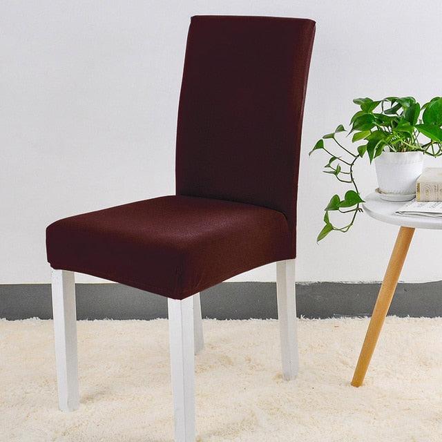 Stretch Spandex Chair Cover For Dining Room Wedding Party Elastic Multifunctional Dining Furniture Covers Home Decor Solid Color  Washable Chair Protector Cover For Kitchen Dining Room Chairs And Living Room
