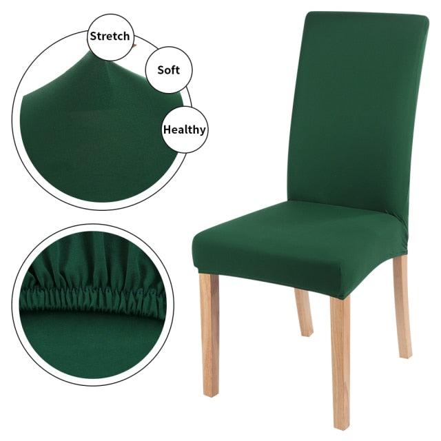 Stretchable Chair Covers Decor Removable And Washable Elastic Seat Parsons Chair Covers Dining Room Chair Slipcovers for Hotel Plain Chair Cover Solid Color Spandex Elastic Removable Stretch High Back For Sofa Armchairs Wedding Hotel Banquet